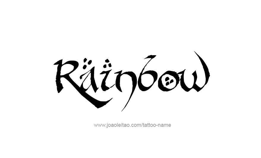 Tattoo Design Love Word Name Rainbow