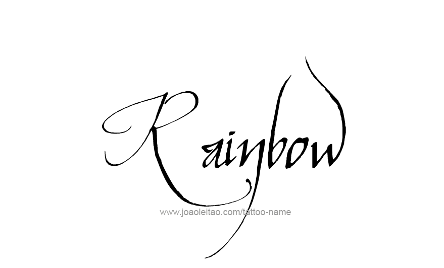 Tattoo Design Love Word Name Rainbow