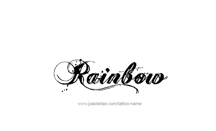 Tattoo Design Love Word Name Rainbow