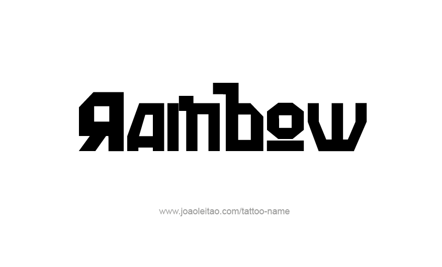 Tattoo Design Love Word Name Rainbow