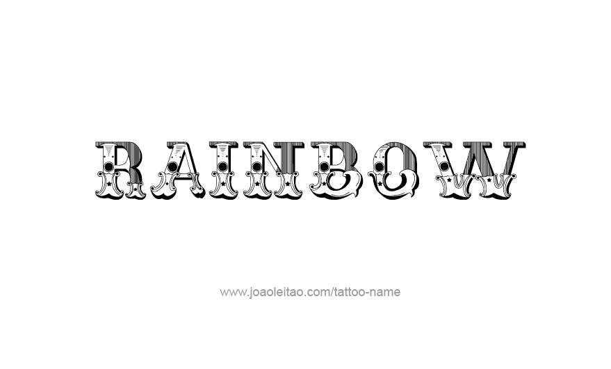 Tattoo Design Love Word Name Rainbow