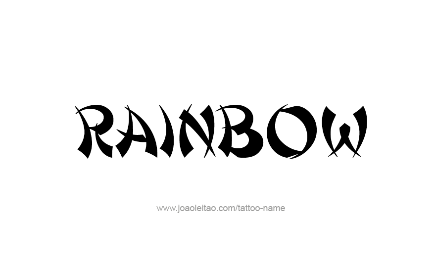 Tattoo Design Love Word Name Rainbow