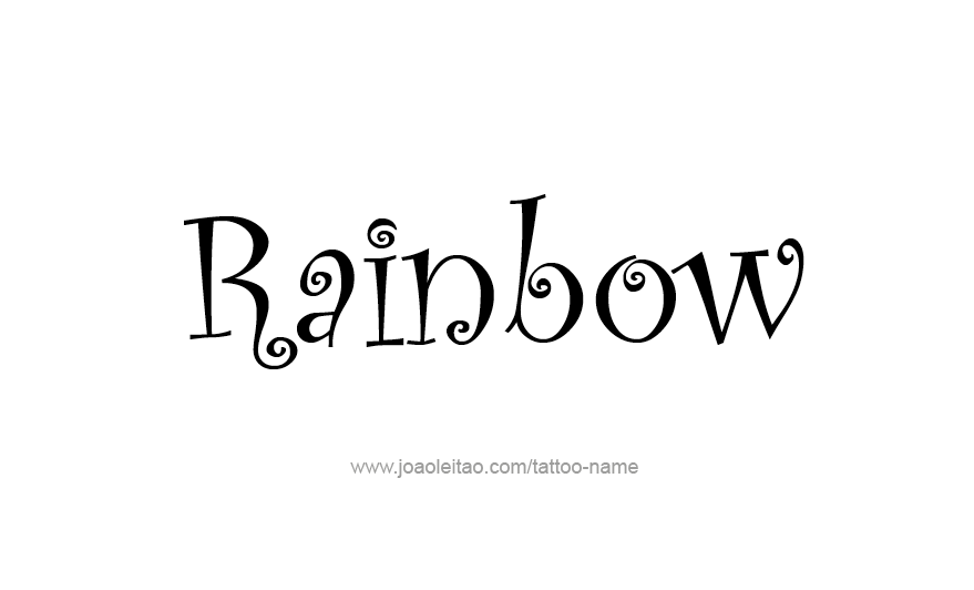 Tattoo Design Love Word Name Rainbow