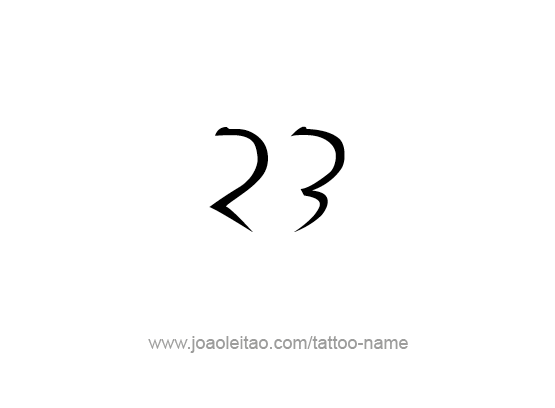 Twenty Three-23 Number Tattoo Designs - Tattoos with Names