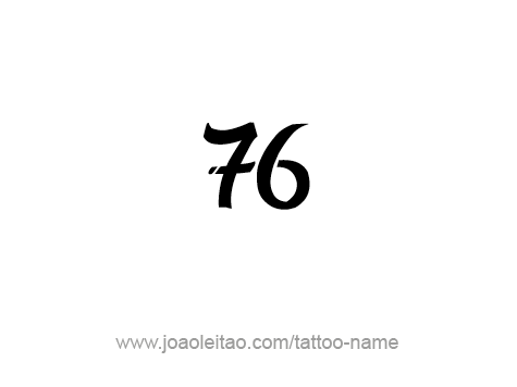 Tattoo Design Number Seventy Six