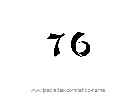 Tattoo Design Number Seventy Six