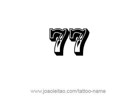 Tattoo Design Number Seventy Seven