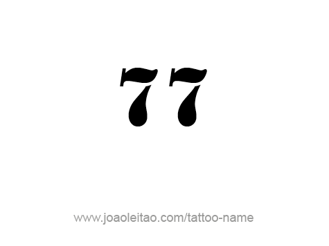 Tattoo Design Number Seventy Seven