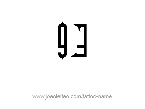 Ninety Three-93 Number Tattoo Designs - Tattoos with Names