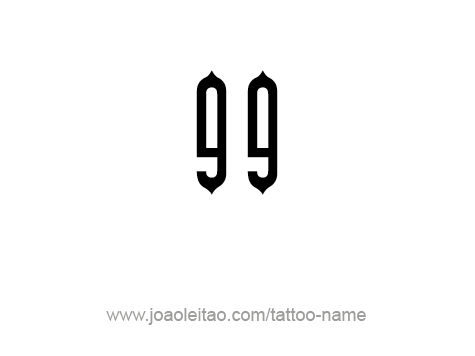 Ninety Nine-99 Number Tattoo Designs - Tattoos with Names