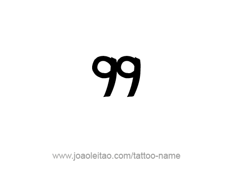 Ninety Nine99 Number Tattoo Designs  Page 2 of 4  Tattoos with Names