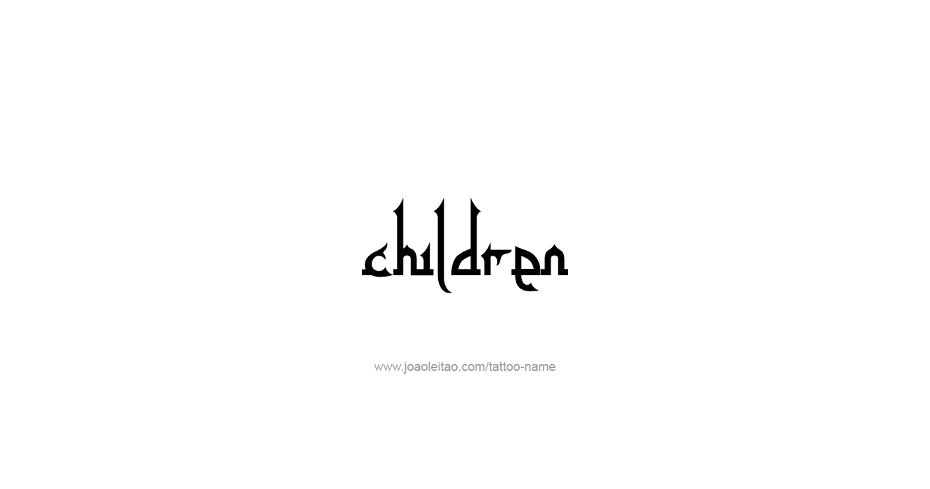 Tattoo Design Family Name Children