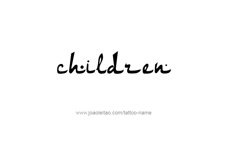 Tattoo Design Family Name Children