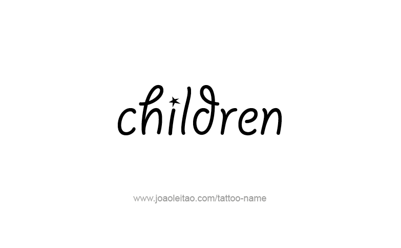 Tattoo Design Family Name Children