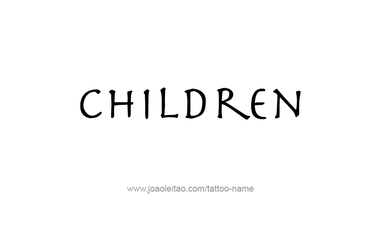 Tattoo Design Family Name Children