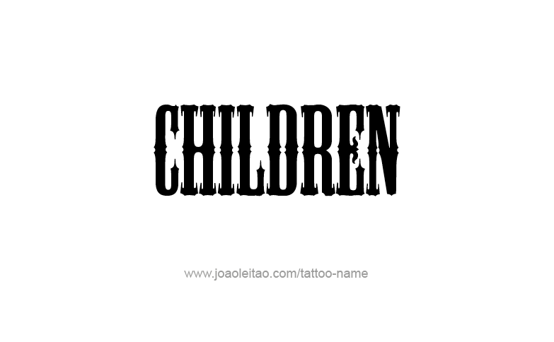 Tattoo Design Family Name Children