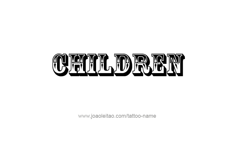 Tattoo Design Family Name Children
