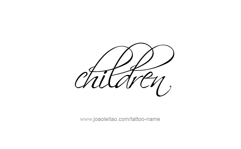 Tattoo Design Family Name Children