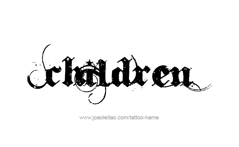 Tattoo Design Family Name Children