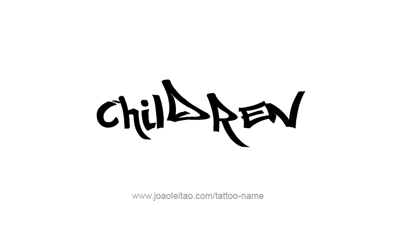 Tattoo Design Family Name Children