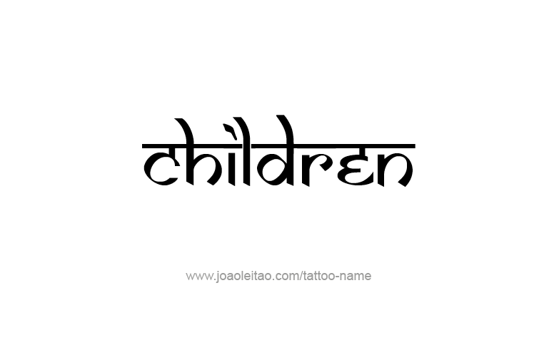 Tattoo Design Family Name Children