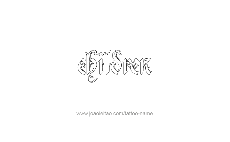 Tattoo Design Family Name Children