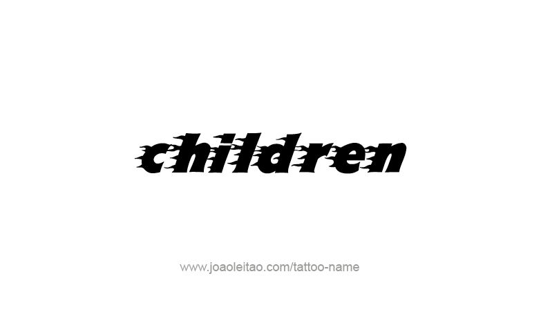 Tattoo Design Family Name Children