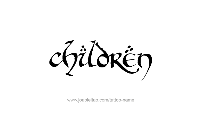 Tattoo Design Family Name Children