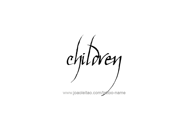 Tattoo Design Family Name Children