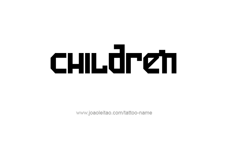 Tattoo Design Family Name Children