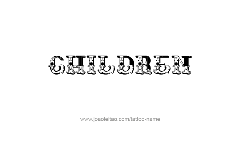 Tattoo Design Family Name Children