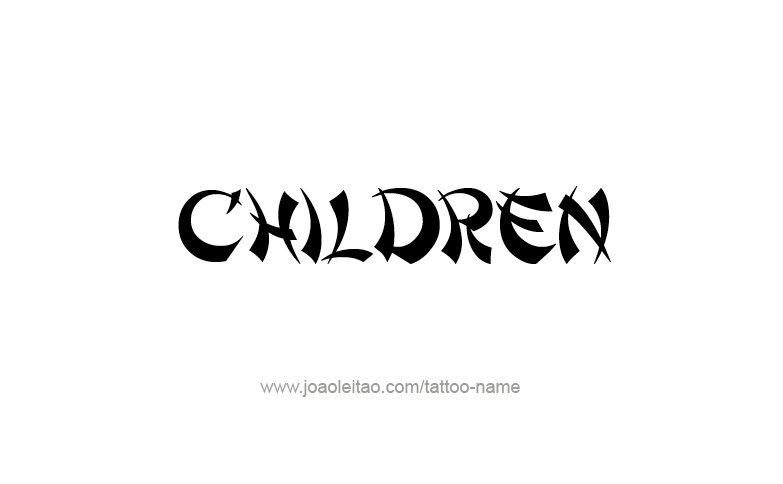 Tattoo Design Family Name Children