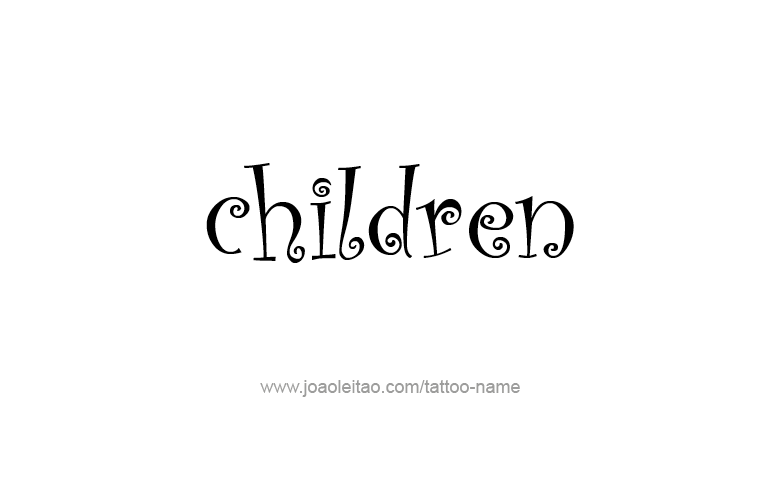 Tattoo Design Family Name Children