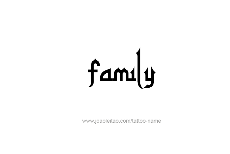 Tattoo Design Love Word Name Family