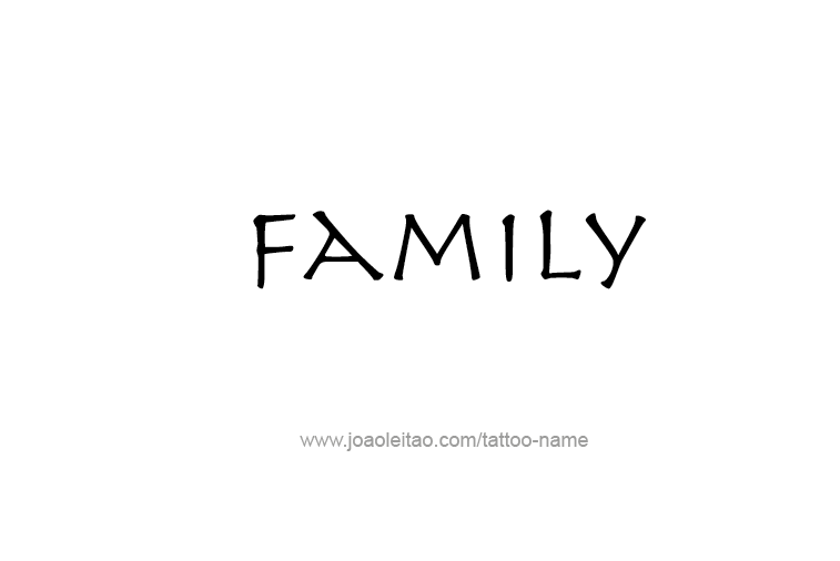 Tattoo Design Love Word Name Family