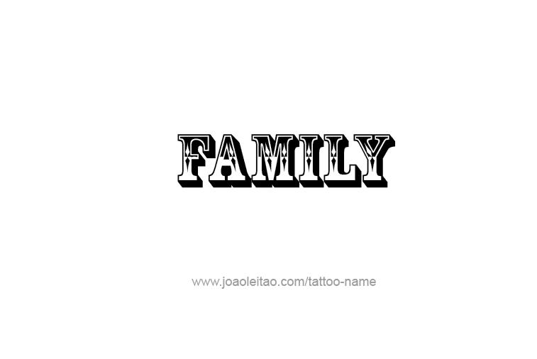 Tattoo Design Love Word Name Family