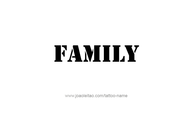 Tattoo Design Love Word Name Family