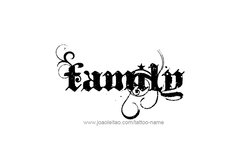 Tattoo Design Love Word Name Family