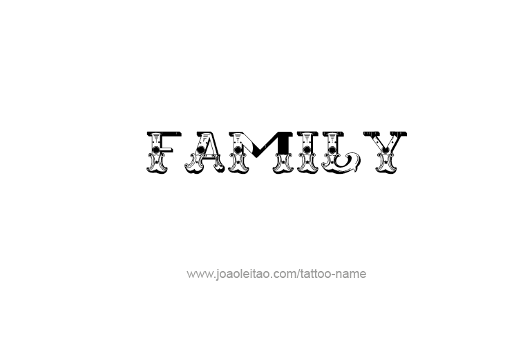 Tattoo Design Love Word Name Family