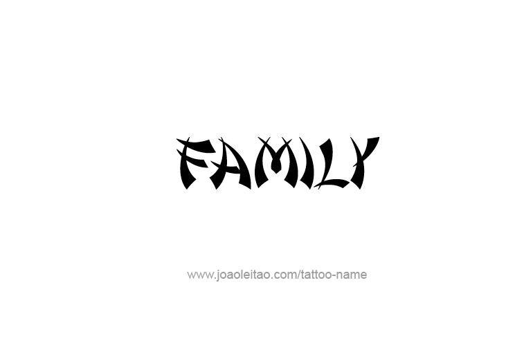 Tattoo Design Love Word Name Family