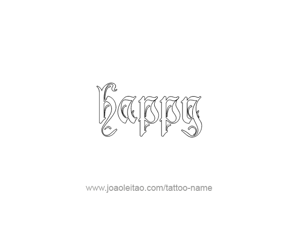 Tattoo Design Feeling Name Happy