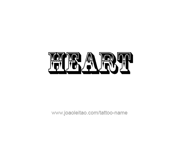 Tattoo Design Love Word Name Heart