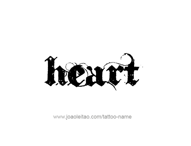 Tattoo Design Love Word Name Heart