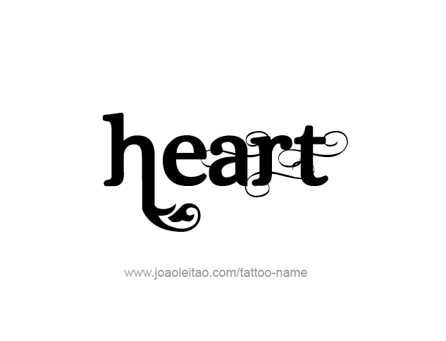 Tattoo Design Love Word Name Heart