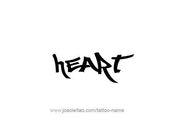 Tattoo Design Love Word Name Heart