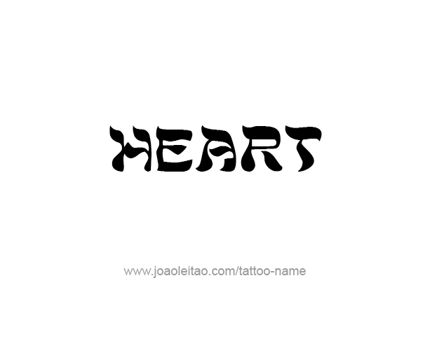 Tattoo Design Love Word Name Heart