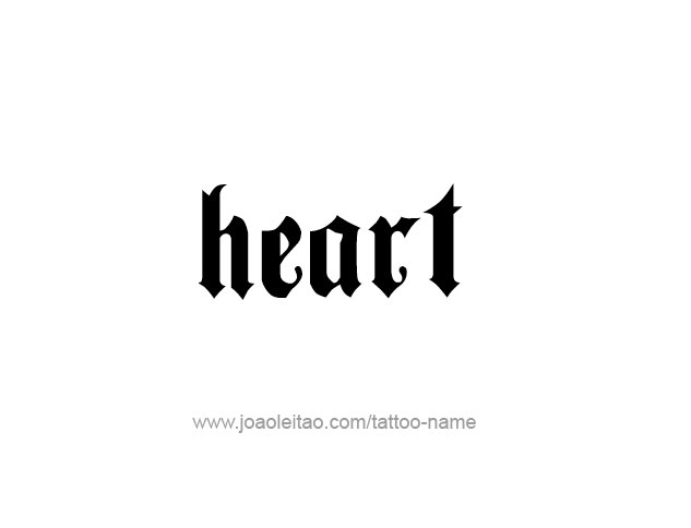 Tattoo Design Love Word Name Heart