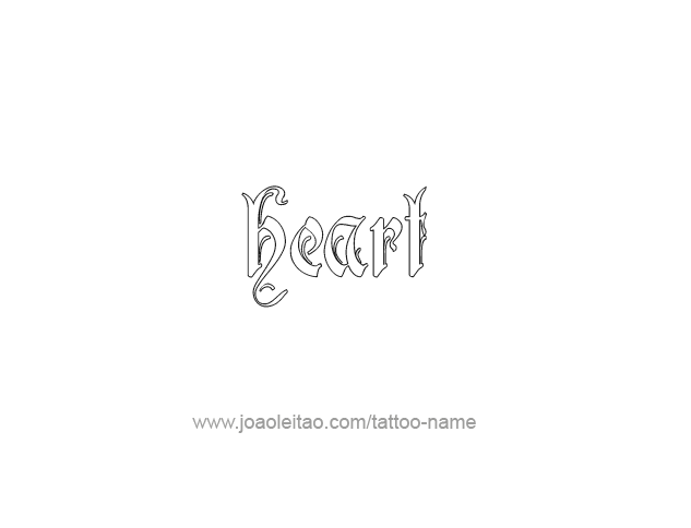 Tattoo Design Love Word Name Heart