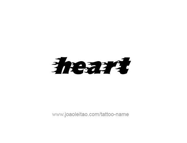 Tattoo Design Love Word Name Heart