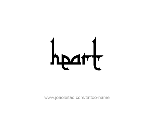 Tattoo Design Love Word Name Heart